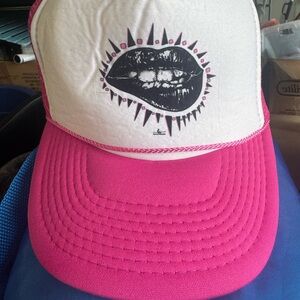 Pink and White Graphic Trucker Hat